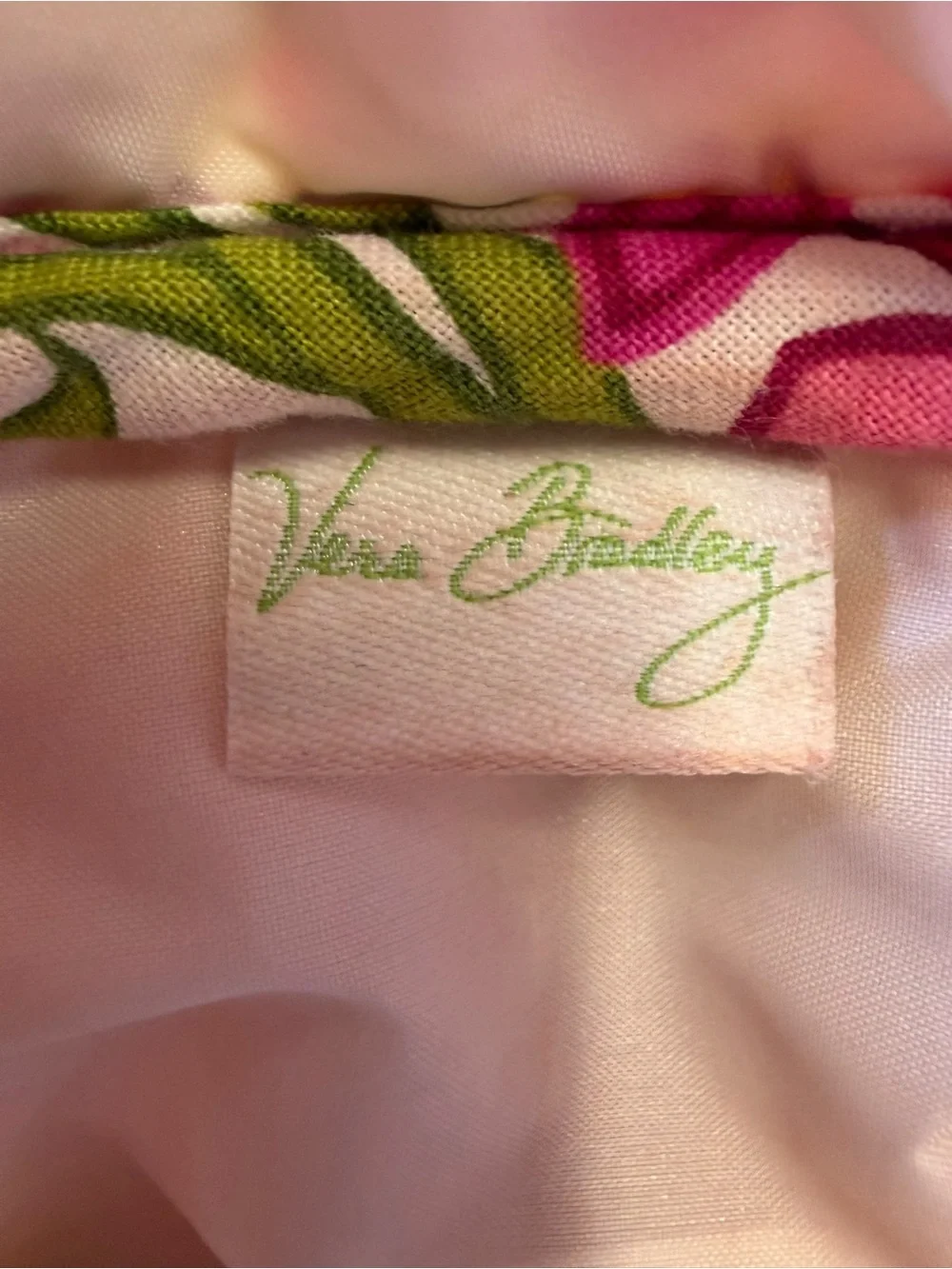 Vera Bradley Retired Lilli Belle Floral Travel Cosmetic Bag Pink Green Orange